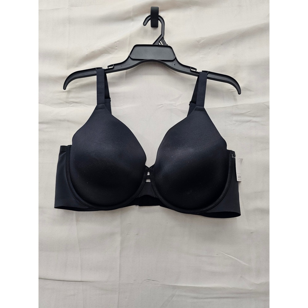 Auden Womens Lightly Lined Full Coverage Bra Black Nylon Blend Casual Size 44D